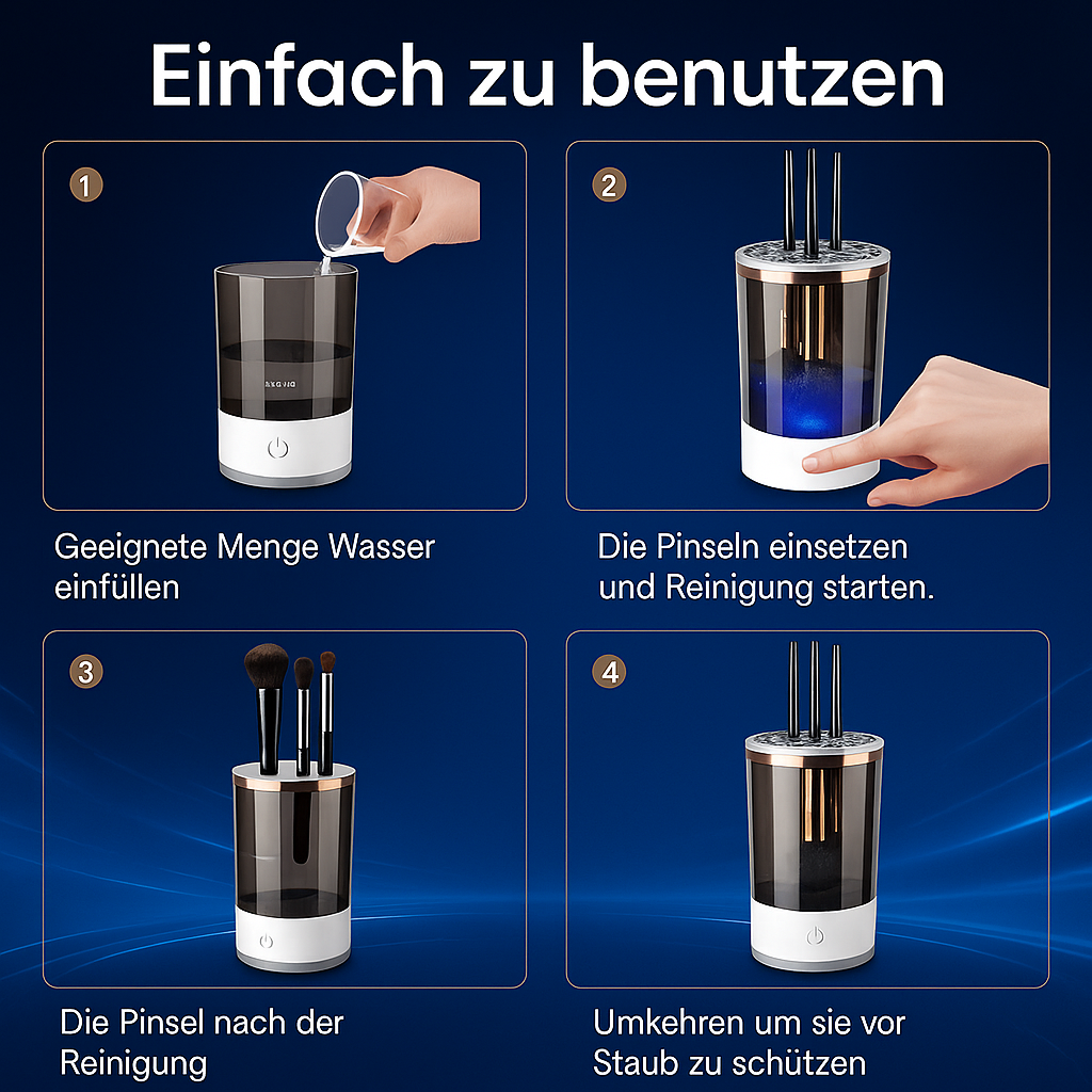 USB Elektrischer Make-up Pinselreiniger-Tragbares Pinselreinigungsgerät mit Silikonhalter