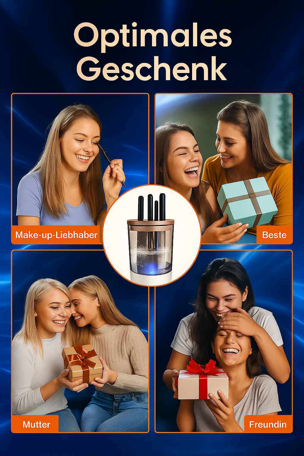 USB Elektrischer Make-up Pinselreiniger-Tragbares Pinselreinigungsgerät mit Silikonhalter