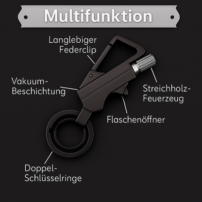Multifunktionales Petroleum-Feuerzeug mit Schlüsselanhänger und Flaschenöffner