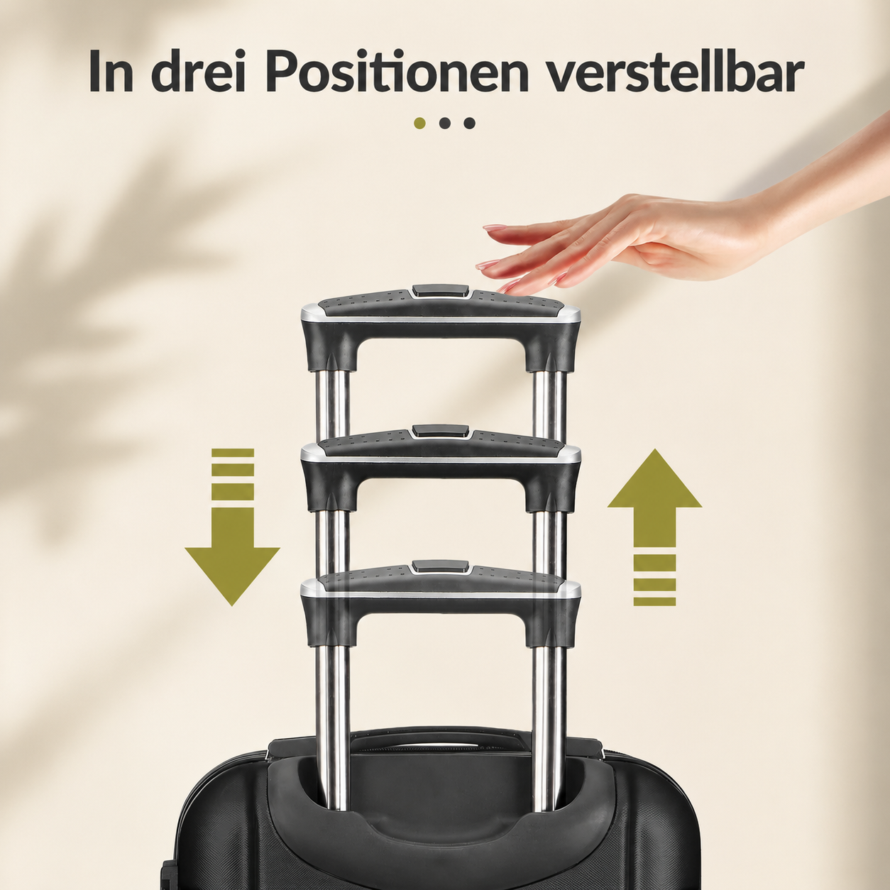 Comanlai 3-teiliges ABS-Hartschalen-Kofferset mit TSA-Schloss – Schwarz