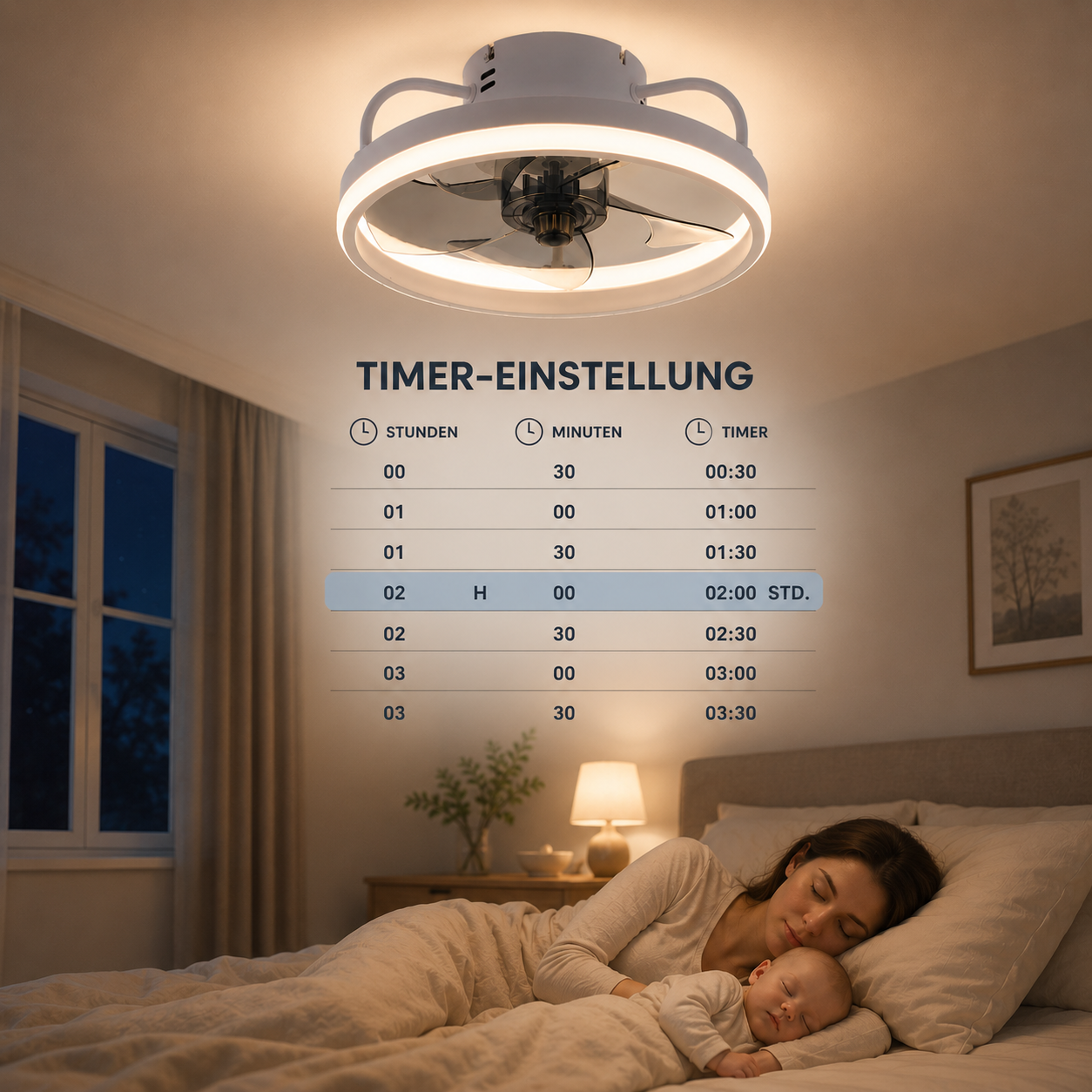 LED Deckenventilator mit Beleuchtung, 6 Geschwindigkeitsstufen, Dimmbar, Leise, Fernbedienung – Für Schlafzimmer, Wohnzimmer, Esszimmer und Arbeitszimmer