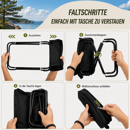 Tragbarer Outdoor-Falthocker – Leicht, Klappbar &amp; Ideal für Camping und Wandern