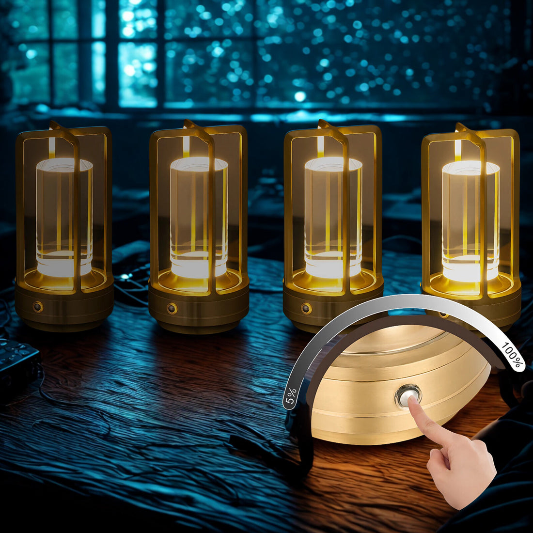 LED-Nachttischlampe kabellos- dimmbar ,USB-aufladbar, warmes Licht