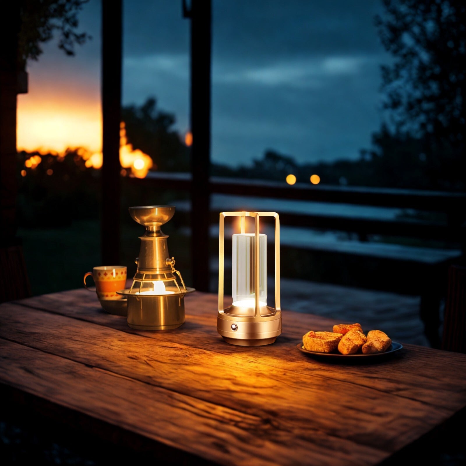 LED-Nachttischlampe kabellos- dimmbar ,USB-aufladbar, warmes Licht