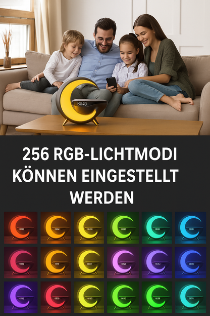 Multifunktionale LED-Ladestation mit Bluetooth Speaker