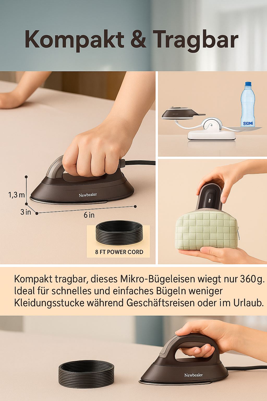 Tragbares Elektrisches Reise-Bügeleisen